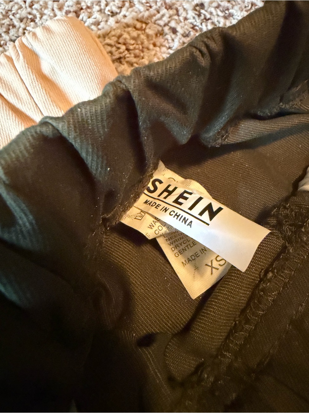 SHEIN Men’s XS Cargo Jogger Drawstring Pants 3p bundle Blue Green Beige - Picture 6 of 6
